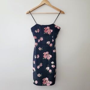 Aqua Velvet Floral Mini Dress